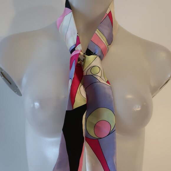 Womens Cara N.Y. Pink Multicolor Geometric Headband Scarf - Picture 4 of 12